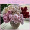 Realistic Rose Silk Buds 9 Stems Artificial Flowers Home Decor Props Photography