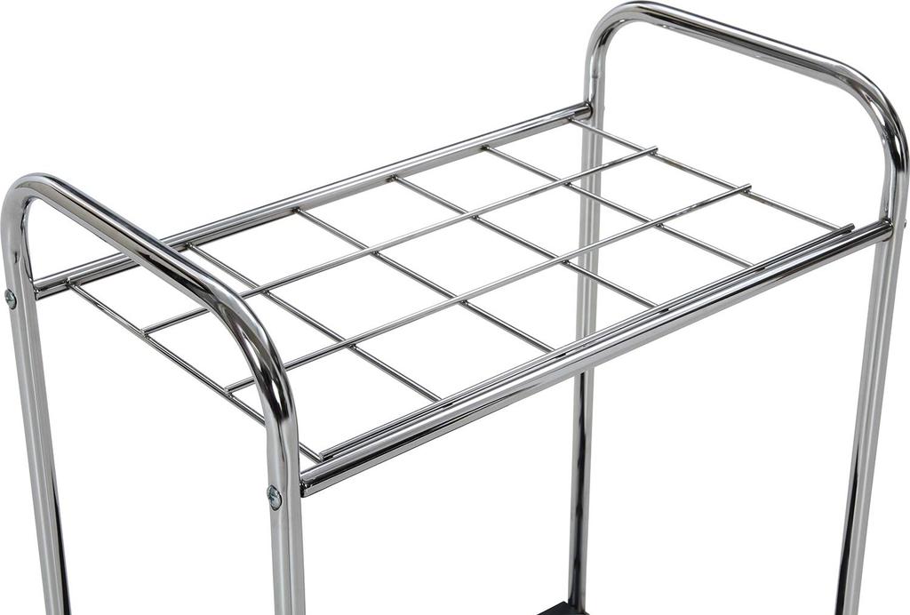 Fujiboeki Umbrella Stand, Holds 15 Umbrellas, 47.5cm Wide X 28.5cm Deep X 62cm High, Chrome, Assembly Required, Product Number: 95710