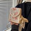 Women Fashion Ladies Bag Simple Floral Straw Messenger Bag Lightweight Crossbody Bag for Summer Beach Holiday AVE