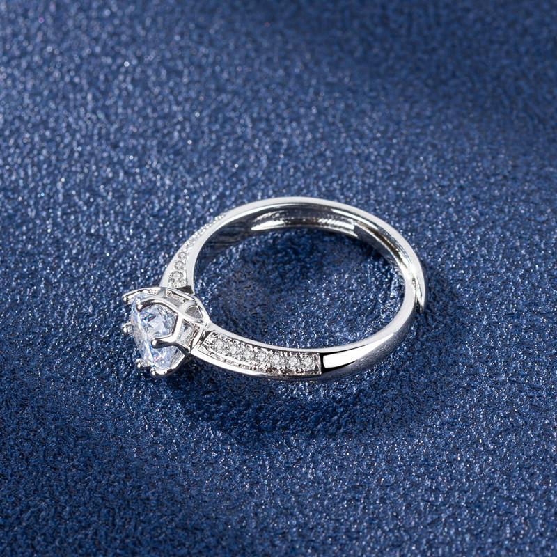 Sace Gems Inel clasic din zircon din aliaj de cupru Bijuterii pentru femei Cadou de petrecere de promisiune de nuntă