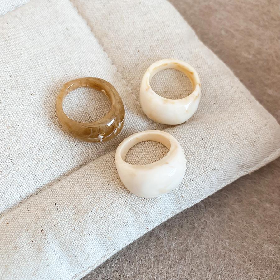 3Pcs/Set Vintage Transparent Acrylic Resin Irregular Ring For Women Travel Aesthetic Knuckle Finger Rings Accessories Jewelry