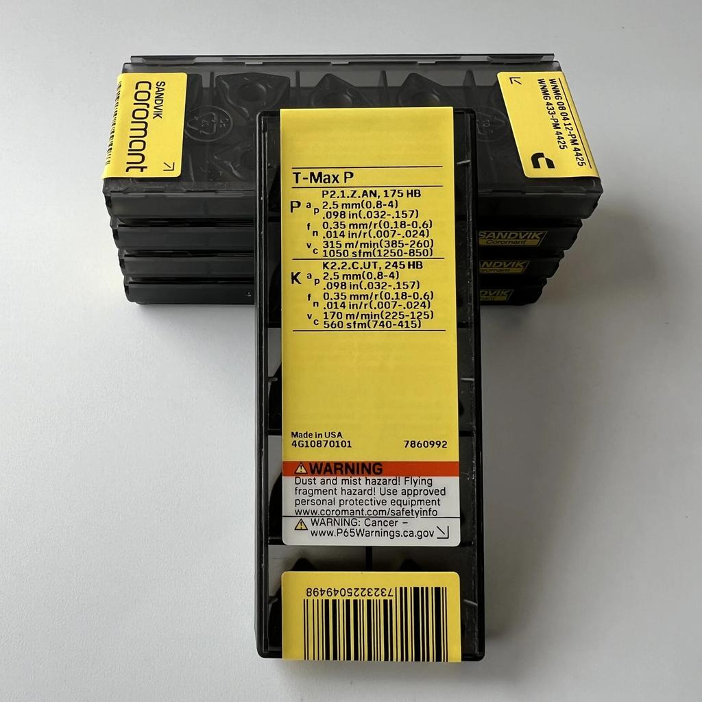 SANDVIK / WNMG080412-PM 4425 / Industrial indexable Carbide Inserts 10 Pcs