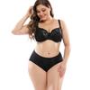 Plus Size Dessous-Set mit Bügel aus floraler Spitze, transparenter BH-Anzug, sexy EF-Cup, dünner Bralette, unsichtbarer BH