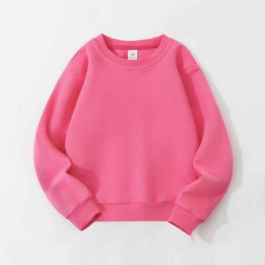 Customizable Kids' Solid Color Sweatshirt - Autumn Style Loopback Baby & Children's Wear