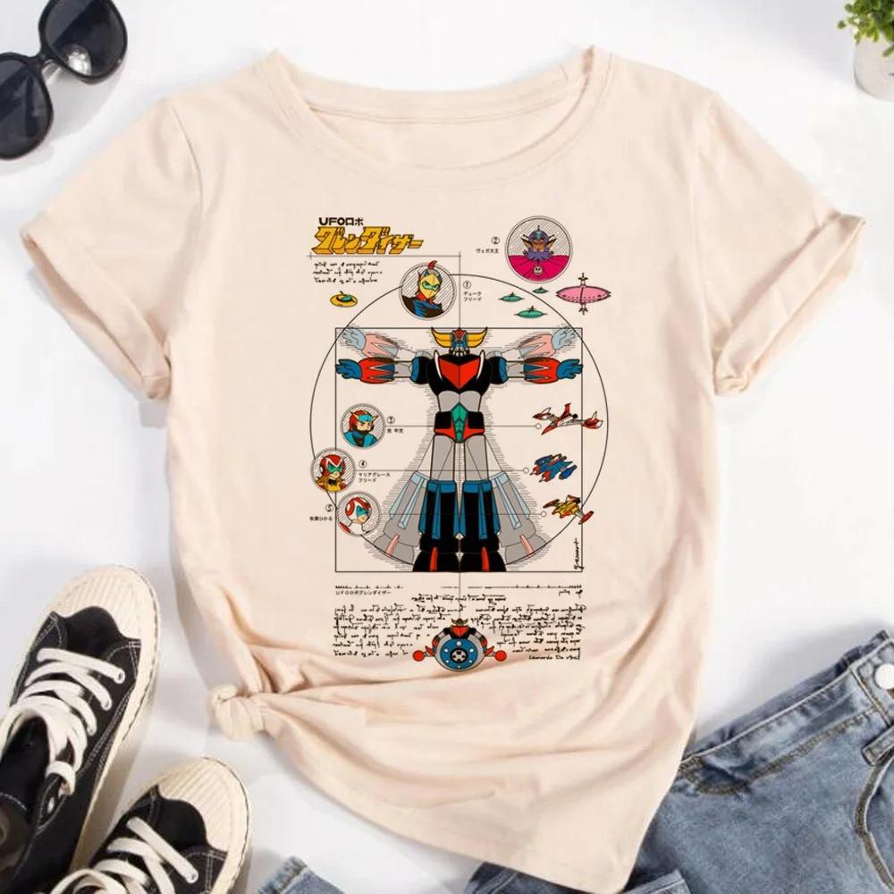 UFO Robot Grendizer Retro Mecha Anime T-Shirt, Unisex Super Robot Streetwear Tee, 100% Cotton Casual Short Sleeve Top