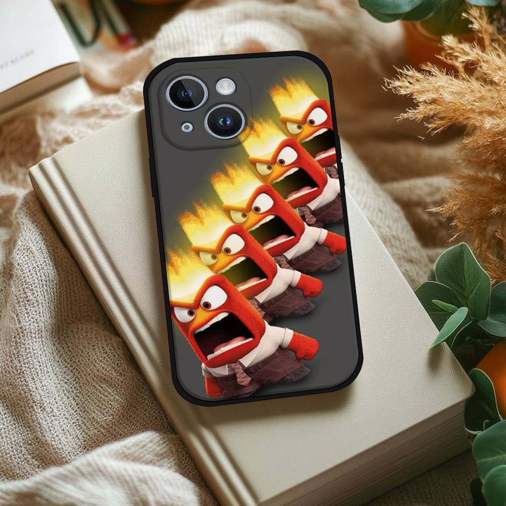 I-Inside Out 2 Family Phone Case For IPhone 1716 15 14 13 Pro Max 11 12 Mini X Xs XR Black Silicone Cover