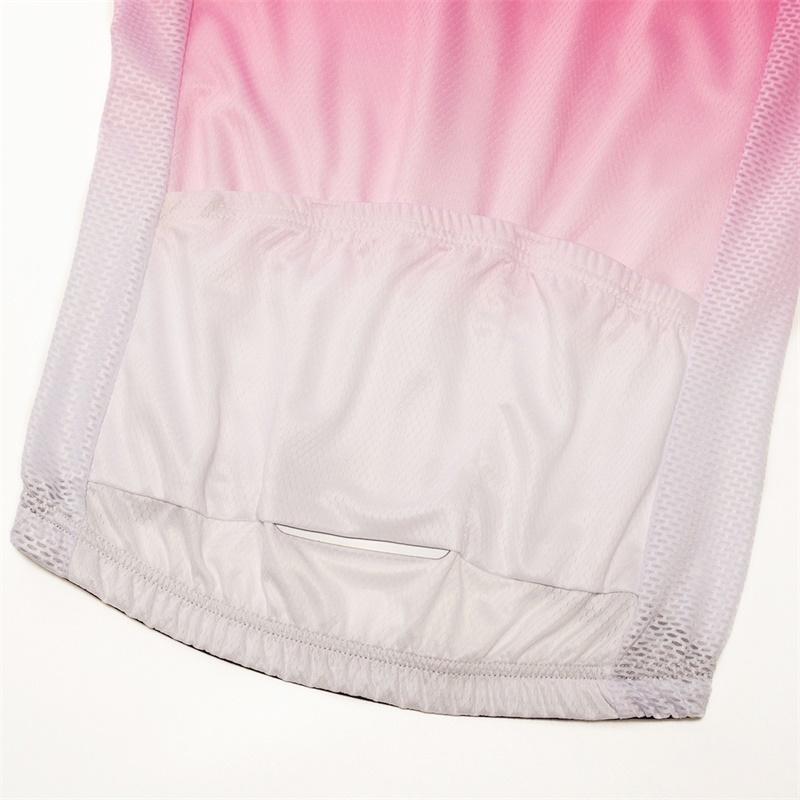 Summer Short Riding Bicycle Cycling Clothing Set Gradient Color Women Sport Jerseys Suits Black Bib Pants