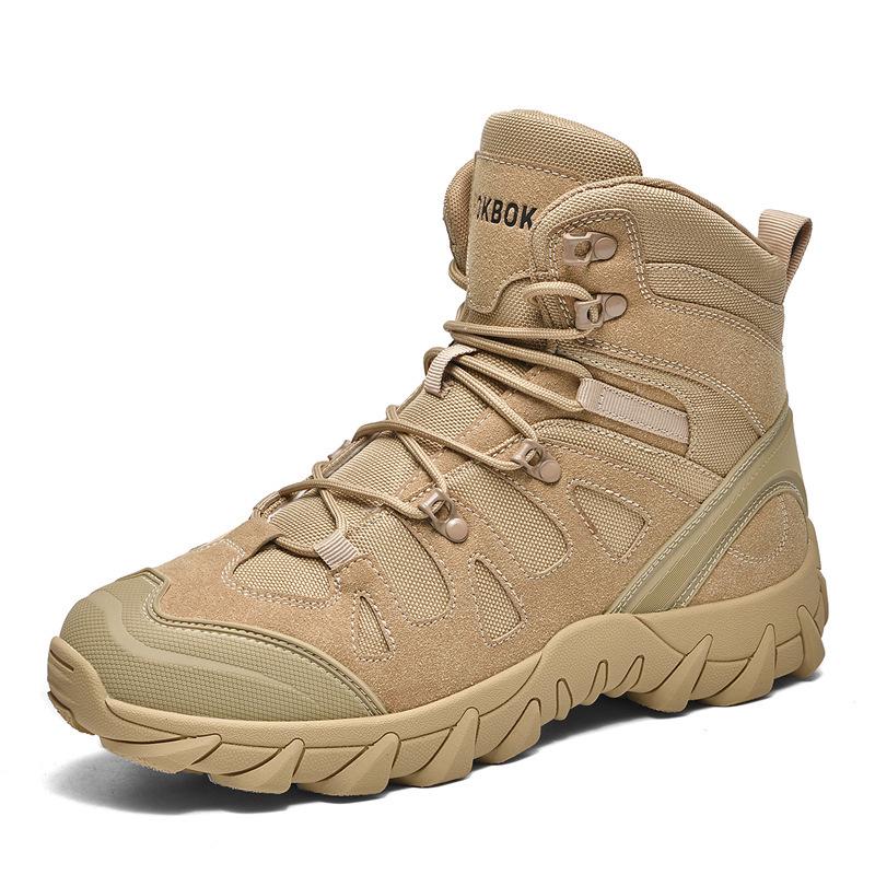 Men's Stylish High-Top Tactical Combat Boots for Outdoor Travel and Mountaineering