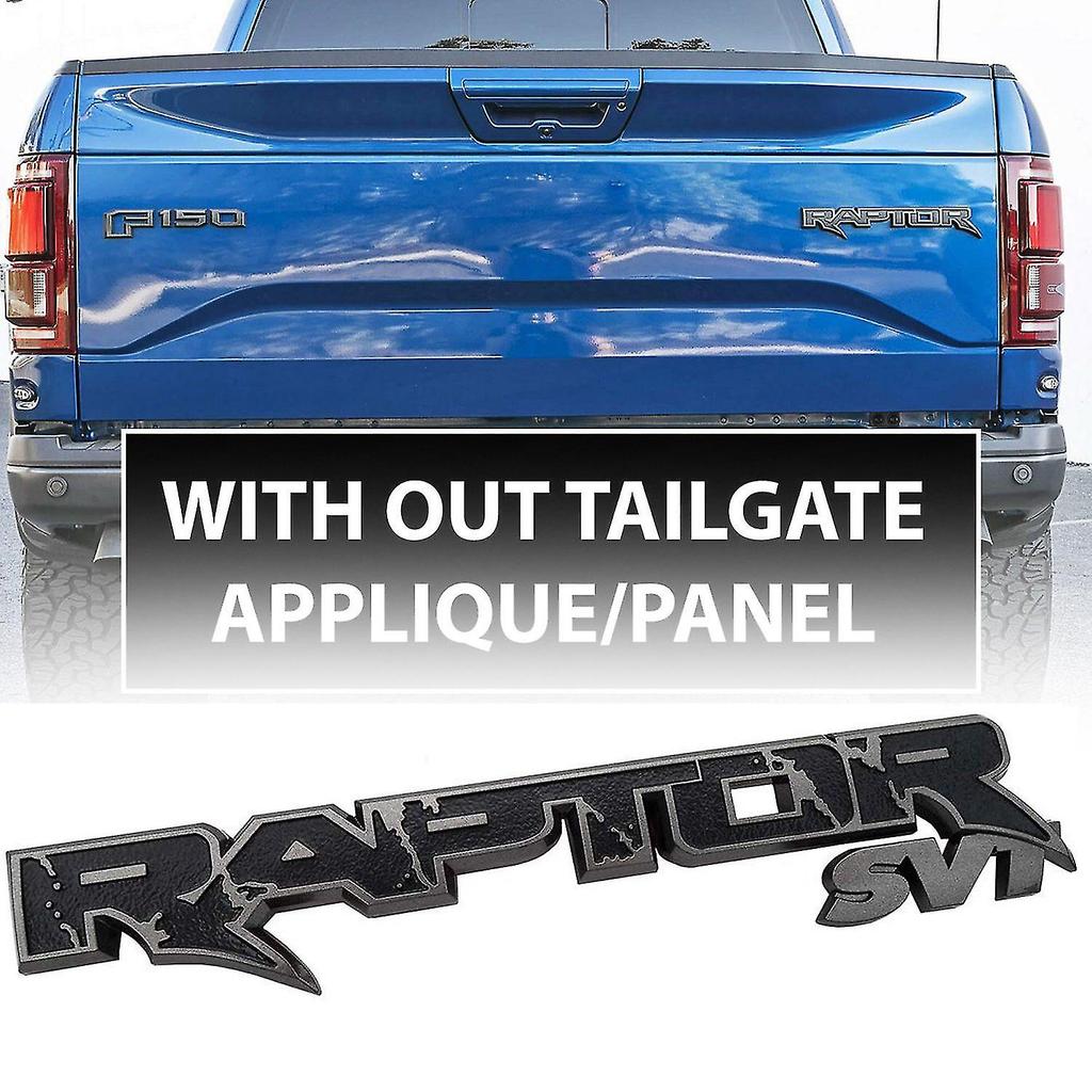 Car Rear Trunk Emblems Raptor Logo Stickers For Ford F-150 F-250 F-350, Fender Side Tailgate Rear Emblems, Gun Color,