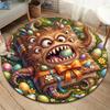 Magical Easter Egg Round Area Rug,Carpet Rug for Living Room Bedroom Sofa Playroom Decor,Non slip Floor Mat