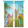 Forest Cartoon Dinosaur Tulle Sheer Window Curtains For Living Room The Bedroom Modern Chiffon Voile Curtains Fabric Drapes