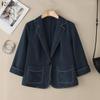 Women Casual Turn Down Collar Long Sleeve Thin Cardigan Outwear