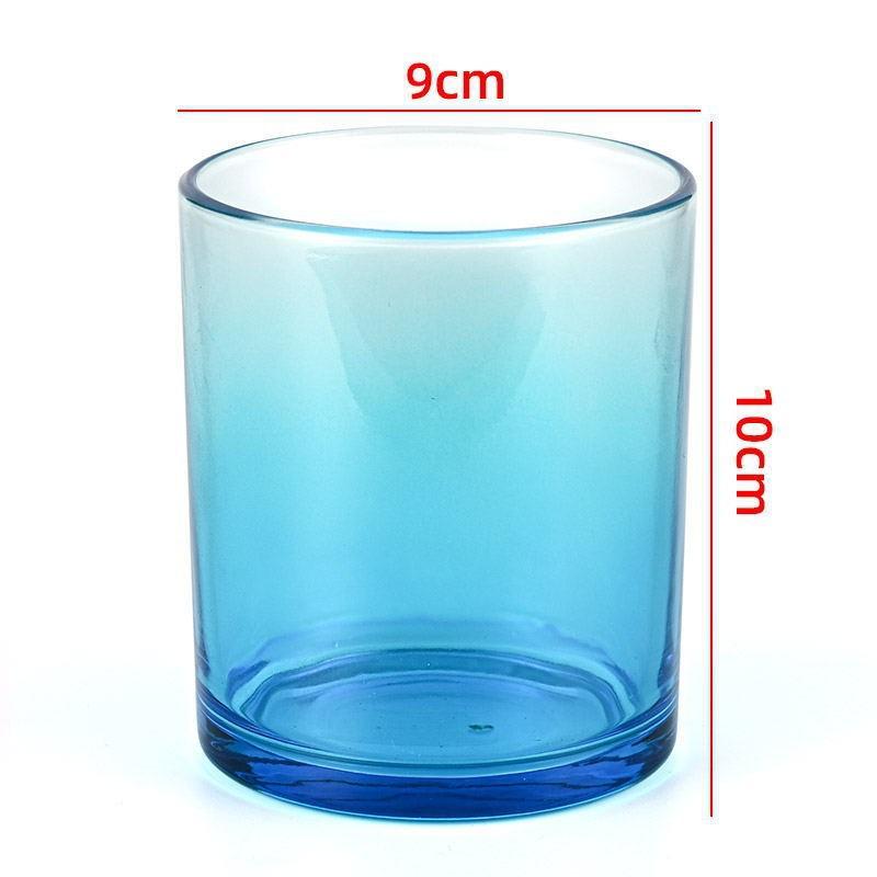 Colored Glass Aroma Candle Jar with Lid