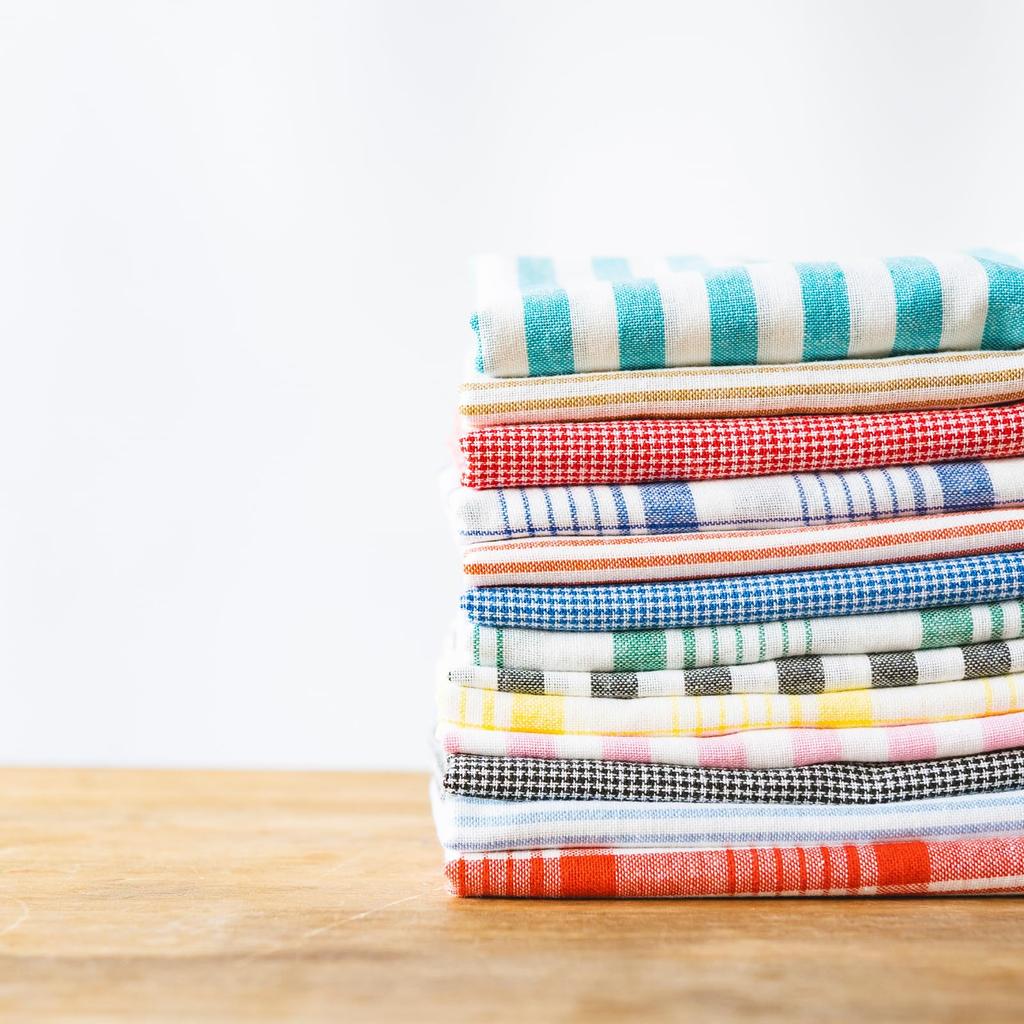 VETLER Set med 2 stora köksdukar i indisk bomull med tvättbar Furoshiki-lunch och snygg inredningsrand, 100 % öglor, bordsunderlägg,