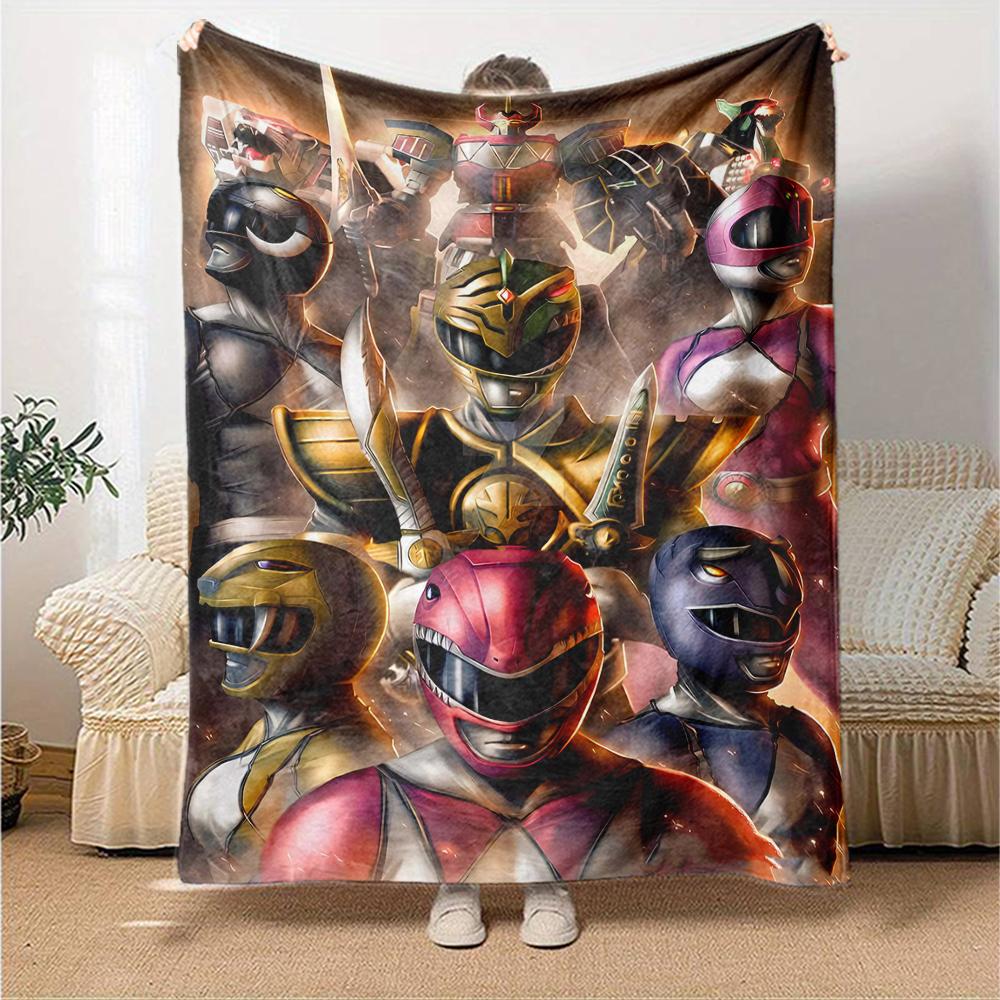 1pc Mighty Morphin Power Rangers3 Blanket, Gift, for Men and Women, Soft Blanket, Good for Sofa Bed Couch Travel, Lightweight Flannel Blanket