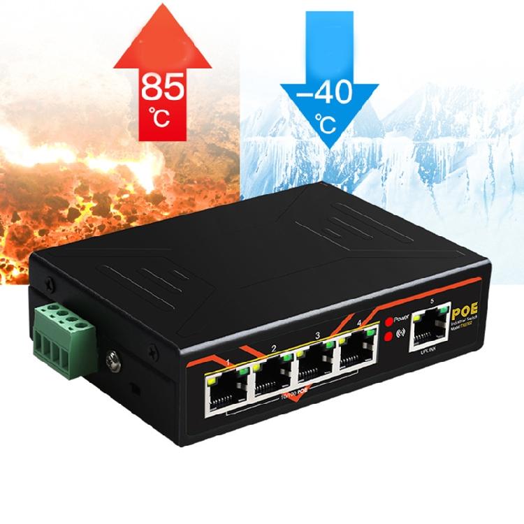 5-Port Network LAN RJ45 POE Splitter Wlan Hub Ethernet Switch 10/100M Industrial