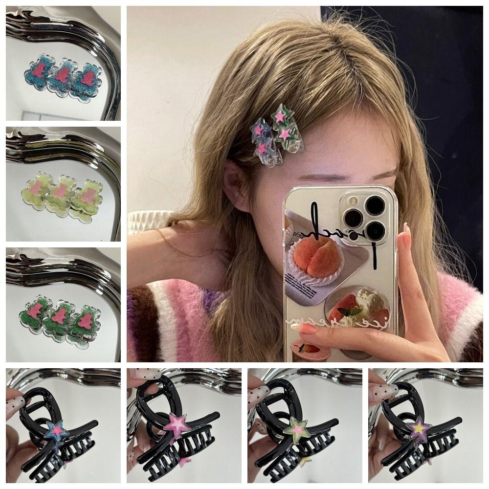 

Многоцветный Медведь Заколка Утконос Заколка для волос в Корейском стиле с уксусной кислотой Боковая заколка для волос Звезда Заколка для волос для женщин A