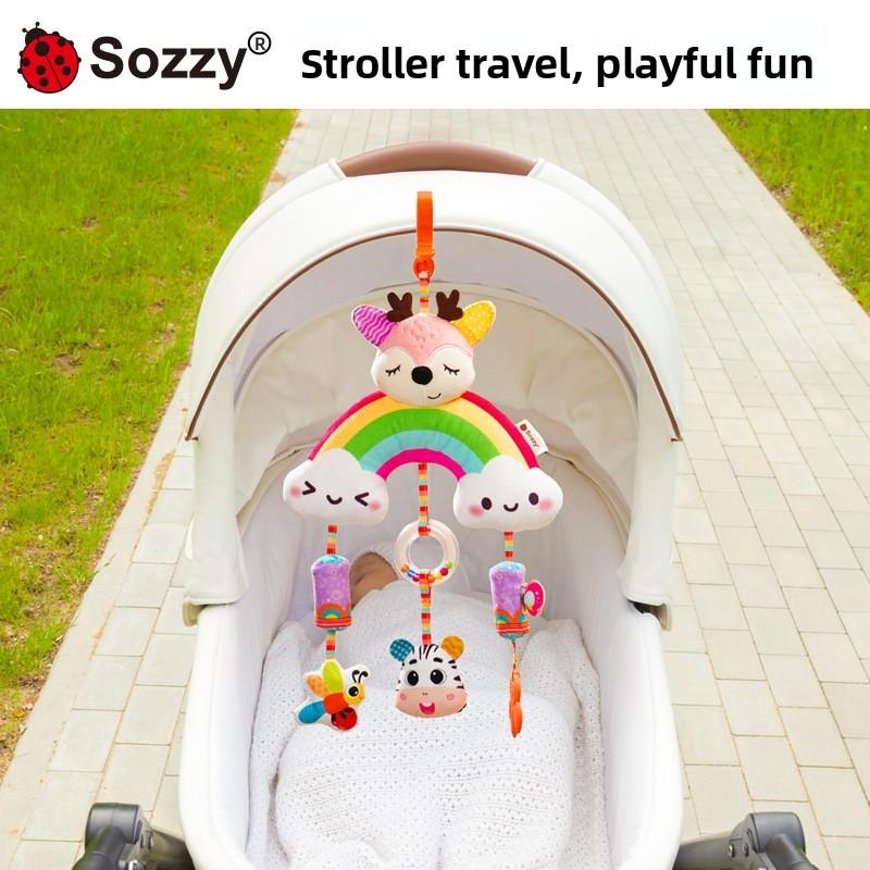 Plush Elephant And Deer Wind Chime Baby Carriage Toy With Hanging Decor For Newborns And Sensory Development