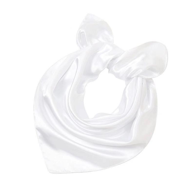 Women Elegant Square Scarf Solid Small Hair Tie Band For Business Party Head Neck Silk Satin Scarf CLE