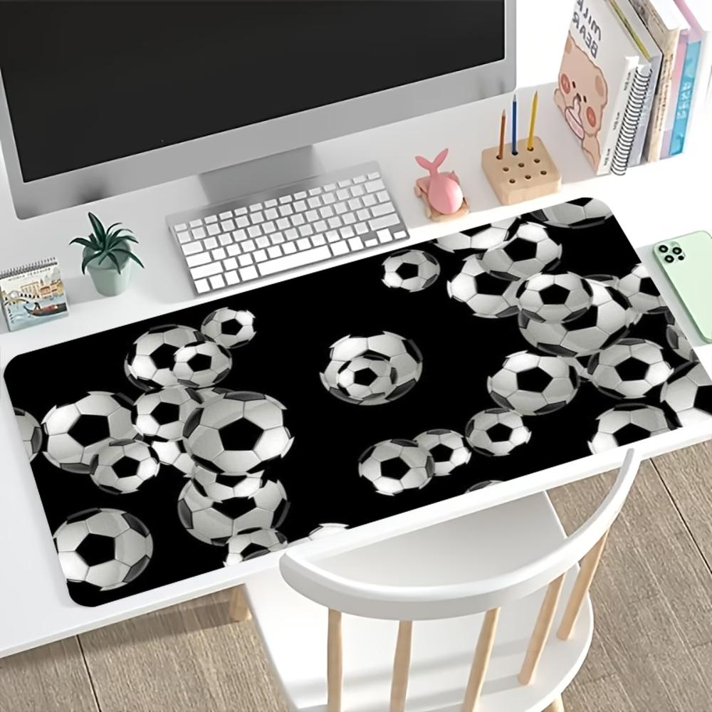 Soccer Football Large Gaming Mouse Pad Nonslip Rubber Base Stitched Edge Keyboard Mat For Pc Gamer Laptop Office Desktop
