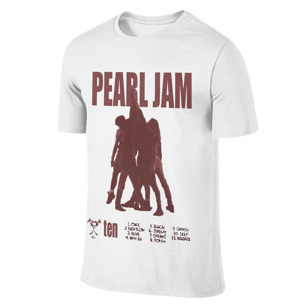 Koszulka Męska Music Pearls Jam Czysta Bawełna Szalone Koszulki Okrągły Dekolt Krótki Rękaw Ubrania Pomysł na Prezent