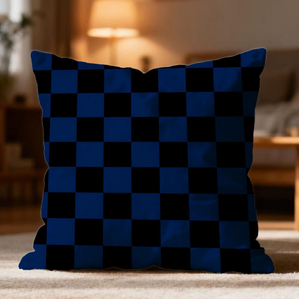 Hot Checkerboard Cushion Cover Soft Washable Pillow Case Multi-Scene For Couch Bed Travel Office Use