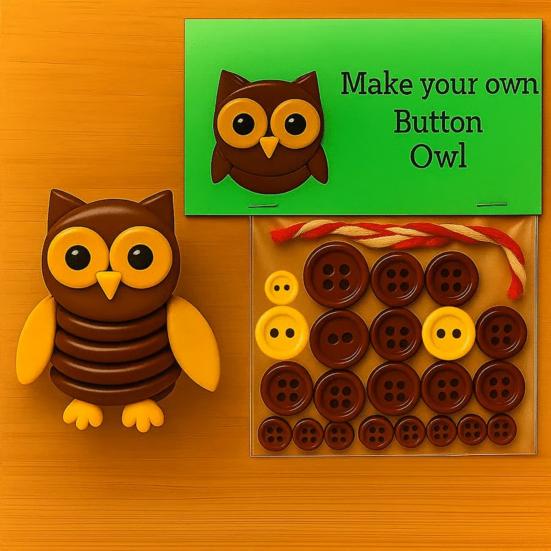 1 Set Button Highland Cow Craft Kit DIY Handmade Button Rabbit Owl Turtle Raccoon Squirrel Figurine Home Office Desktop Decoration Ornament