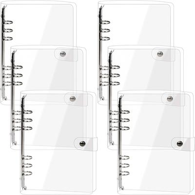 A5 A6 A7 Transparent File Holder Notebook 6 Hole Loose Leaf DIY Document Bag Binders Rings PVC Storage Binding Folder