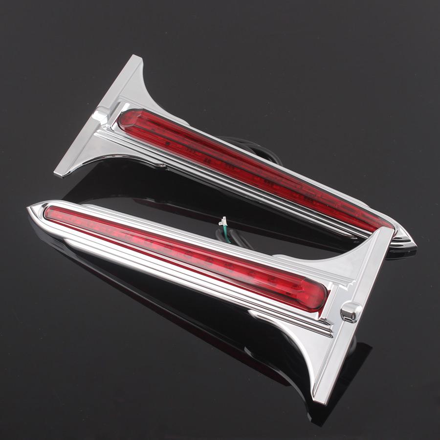 Motorcycle Accessories 1Pair LED Rear Saddlebag Accents Light Smoke Lens For Harley Touring Road King 1993-2010 2011 2012 13 ABS