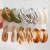 12pcs Bohemian Colorful Resin Earring Set For Women Vintage Water Drop Hoop Earrings Daily Wear Dating Party Jewelry Gifts 2025