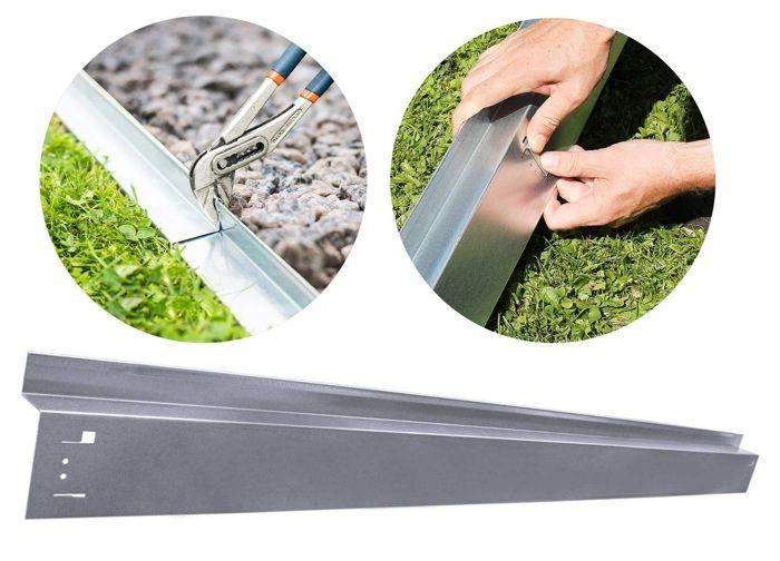 Bordure de Jardin - ICH-ZAPFE.DE - 9,5cm x 120cm - Gris - Métal