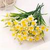 10 Heads Artificial Daffodils DIY Floral Realistic Flowers  Photography Props