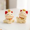 Resin Lucky Cat Ornaments Creative Animal Crafts Lovely Home Office Desktop Decoration Cute Gift for Children Bring Good Luck