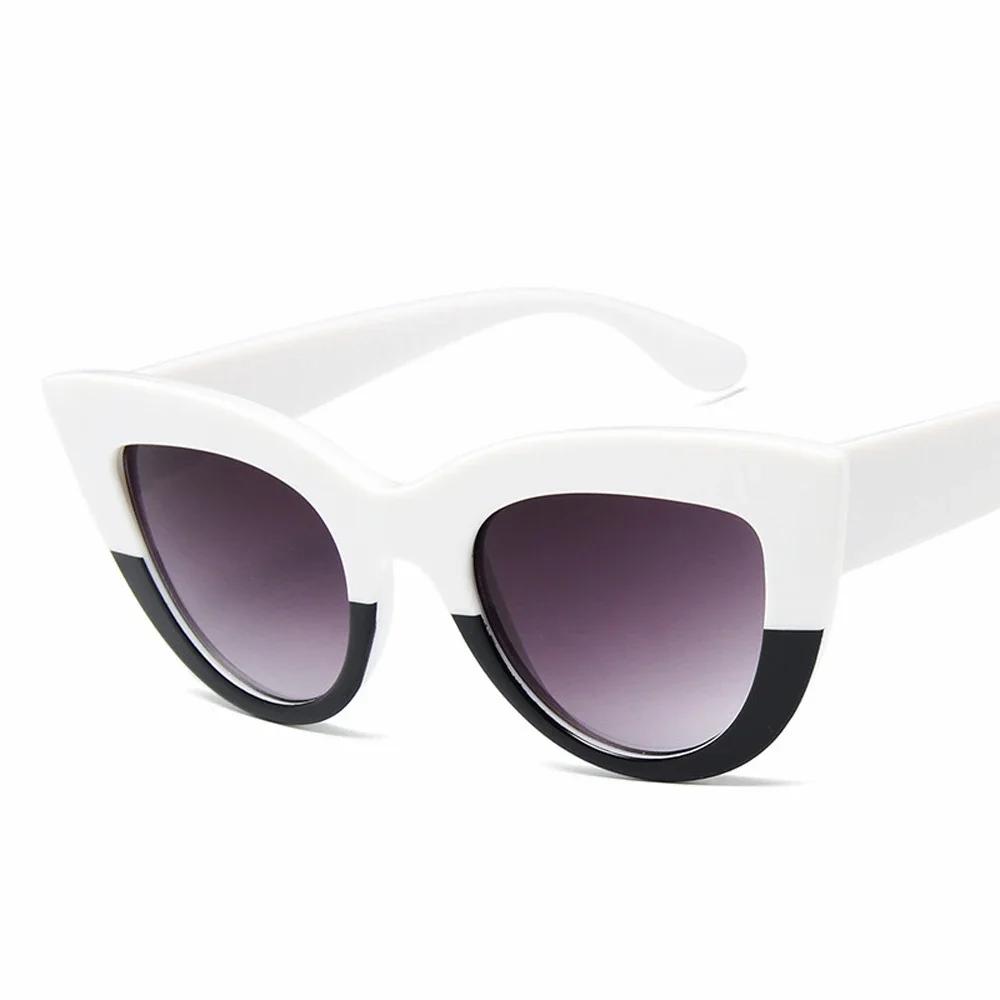 New Cat Eye Women Sunglasses Tinted Color Lens Men Vintage Shaped Sun Glasses Female Eyewear Blue Sunglasses Brand Designer