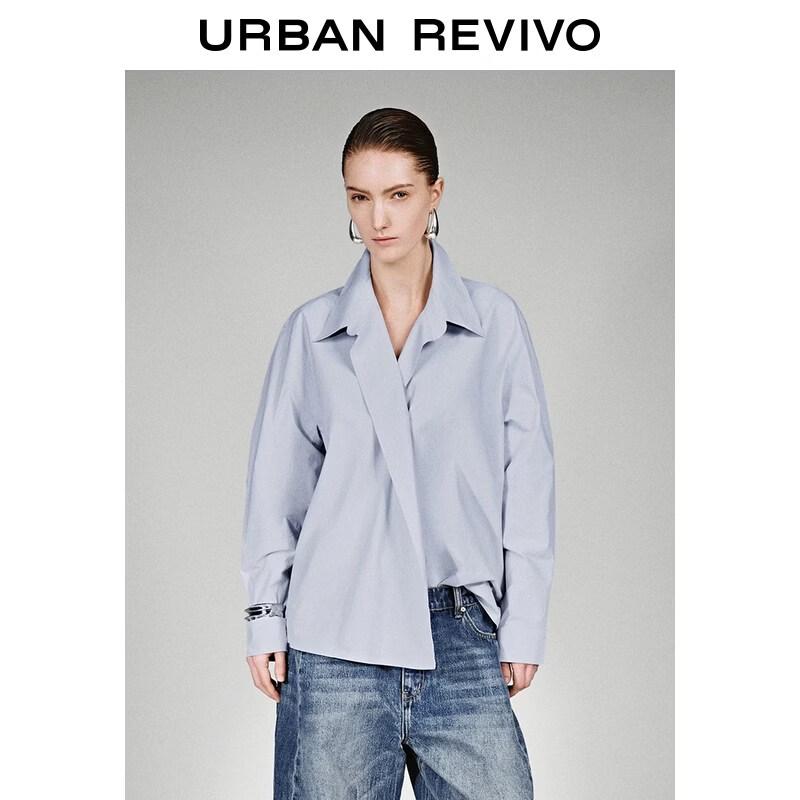 UR Women's Irregular Placket Cotton Shirt