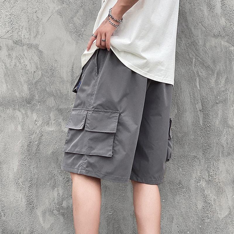 

IELGY крутые мужские летние комбинезоны в гонконгском стиле, шорты мужские 3XL серый