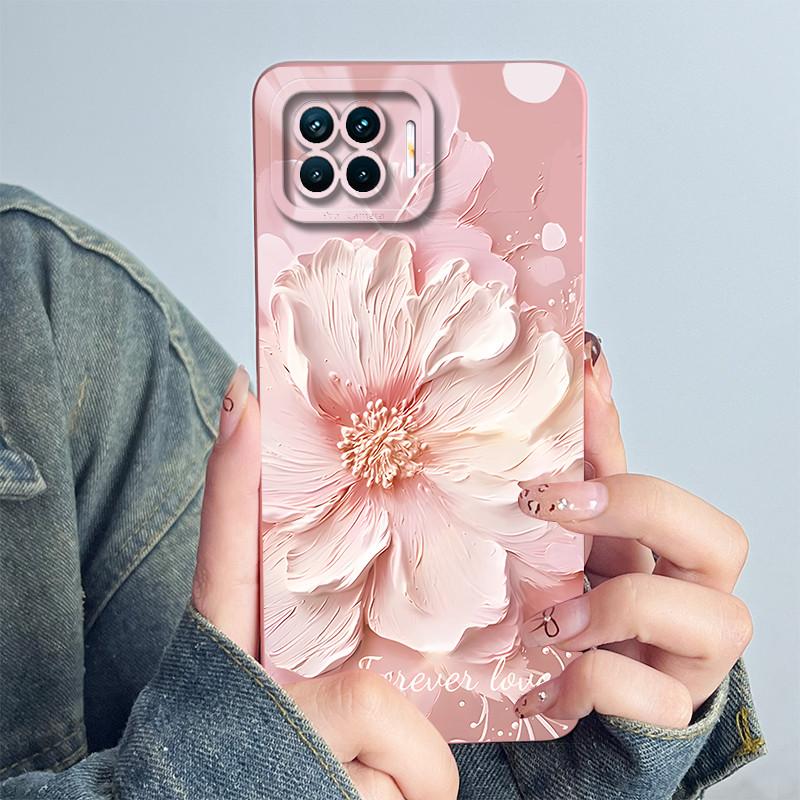 For OPPO Reno4 Lite Reno4 F Phone Case Reno 4 Lite 4F Cover Soft Silicone Cartoon Funda Lovely Panda Flower Printed Coque Casing