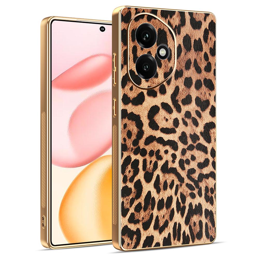 

Для Honor 400 5G (Глобальний) Чохол з леопардовим принтом, покритий ПУ шкірою, PC+TPU з гальванічним покриттям, чохол для телефону A