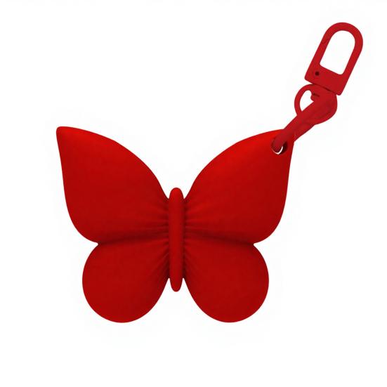 

Lipstick Holder with Elastic Silicone Bag Keychain Butterfly Shape Lipstick Carrier for Thin Tube Lip Balm And Lip Gloss