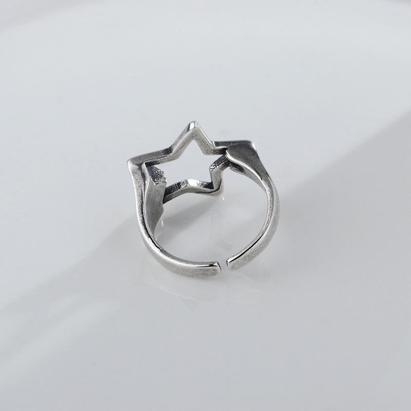 925 Sterling Silber Ringe für Damen Herren Paar Minimalistisch Handgefertigt Einfach Stern Ring Party Schmuck Geschenk Allergie Vorbeugend