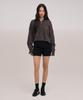 Jolieenvol Slub Knit Hood Zip-Up (Charcoal)