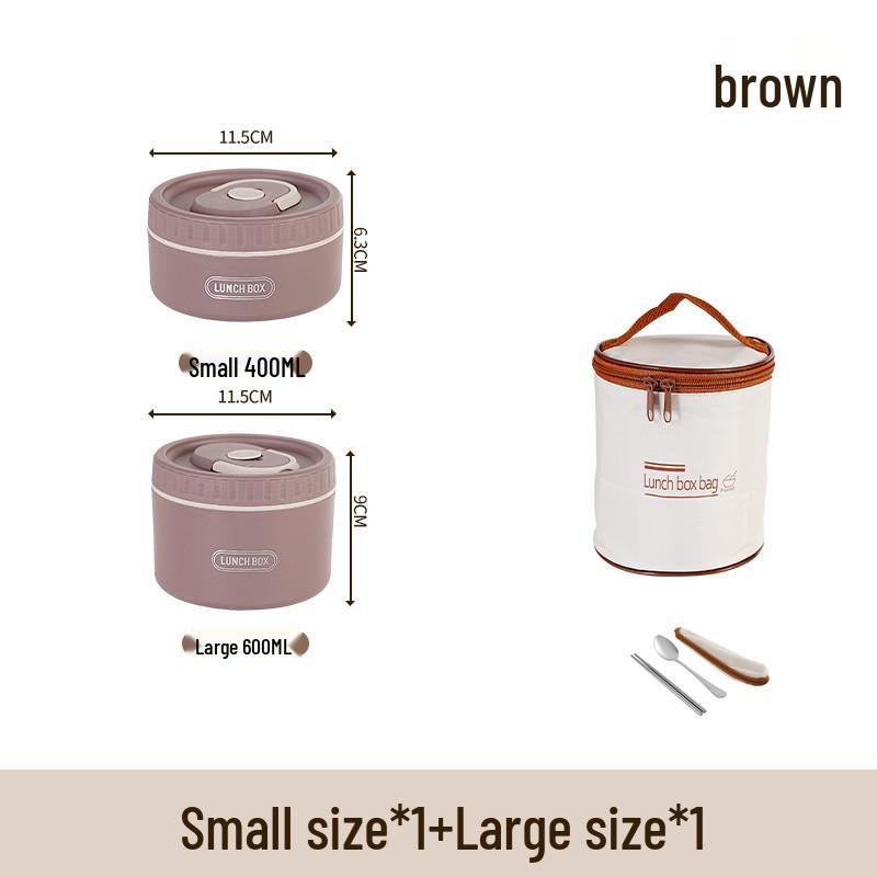 Round Multi-layer Stainless Steel Insulated Bento Box with Lid - Microwaveable Lunch Container for Office and Students.