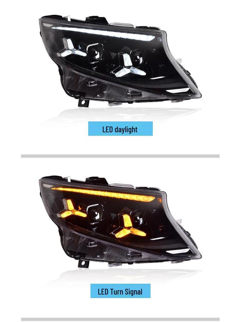 LED Dynamic Daytime Lights & Sequential Turn Signals for 2016-2023 Mercedes-Benz VITO