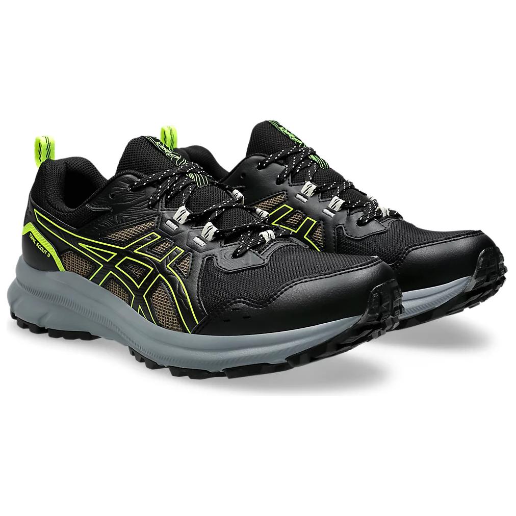 Asics Trail Scout 3 Comfortable Lightweight Low-Top Trail Running Shoes Men Sneaker Black Yellow 1011B700-004