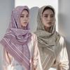 New Print 110Cm Square Voile Scarf Cotton Muslim Hijab Malay Printed Wrap Women Fashion Headscarf Shawl