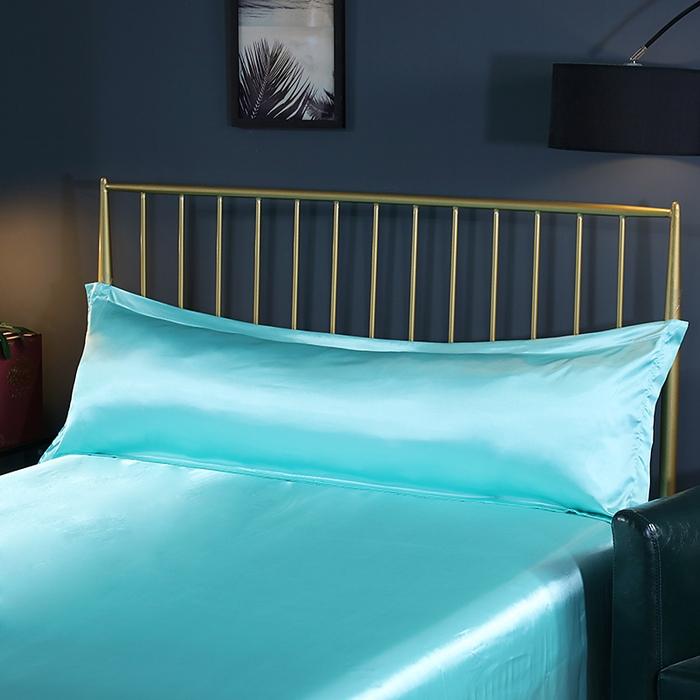 New Summer Washed Silk Long Pillowcase Double Pillowcase Couple 1.2 Meters 1.5m Long Ice Silk Pillowcase Without Sheets