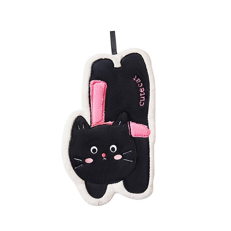 Cat Hand Towel Cute Embroidery Cartoon Hand Towel Hairless Strong Absorbent Kitchen Absorbent Cotton Towel Rag Towel