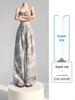 Women's Floral Wide-Leg Pants - Ice Silk, Cotton, Linen, Slimming, Casual Fit for Summer 2026