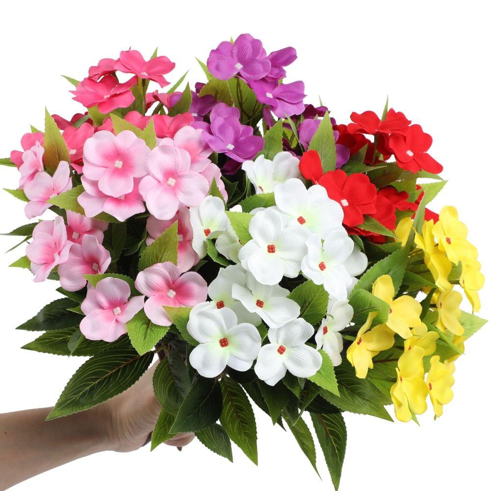 Vibrant Arrangement Silk Balsam Flowers Silk Material DIY Floral Materials Artificial Flowers Vibrant Colors Realistic