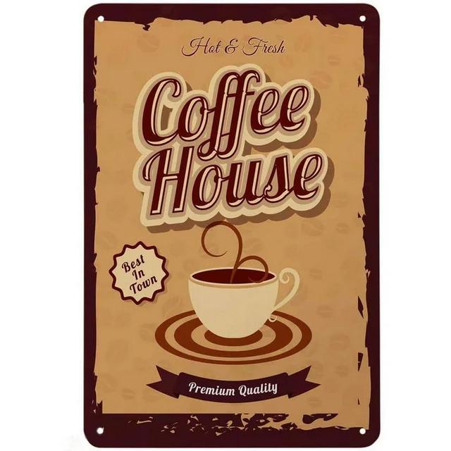 Vintage Drink Coffee Metal Tin Sign  Wall Decoration Plaque for Man Cave Home Cafe Garden Club Bar  Retro Iron Art Poster